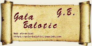 Gala Balotić vizit kartica